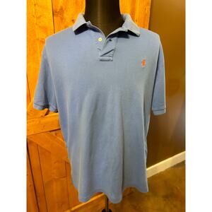 Polo by Ralph Lauren Men's XL Blue Polo Shirt GUC Orange Logo